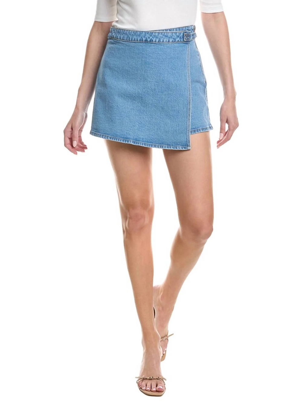 ROLLA'S Light Blue Denim Wrap-Style Mini Skirt